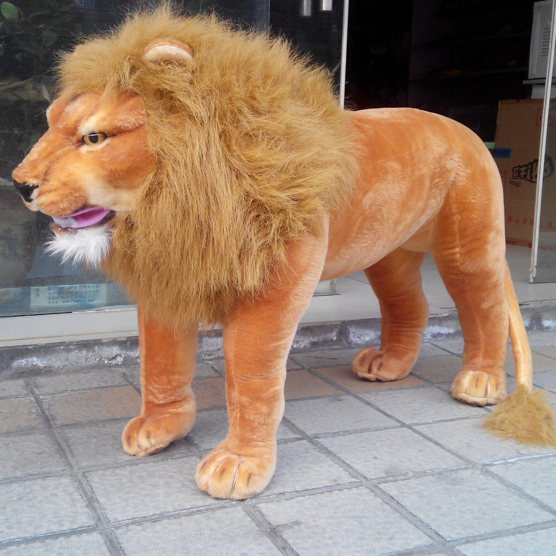 供应 玩具 创意仿真大狮子毛绒公仔可坐骑仿真动物 狮子毛绒玩具