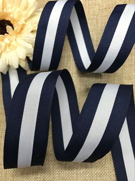 10包装间色蓝蓝带织带礼品白条纹丝带装饰4cm涤纶纹丝平纹包装带