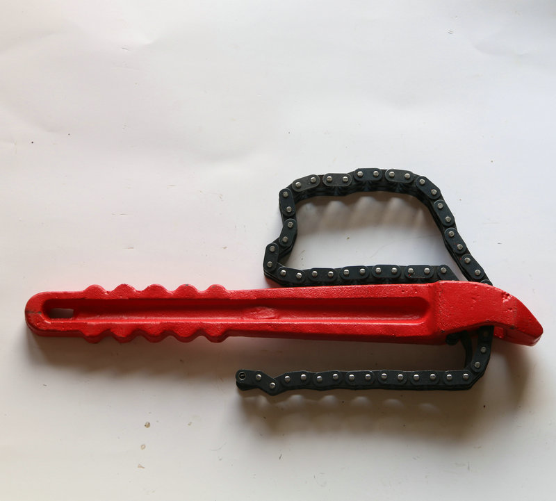 12寸双排链条机油滤清器扳手 机修汽修可调节中工链条式扳手供应