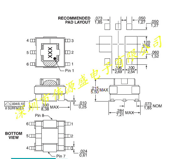 ee50贴片精密20a电流互感器微型贴片脚匝比10016脚2mh