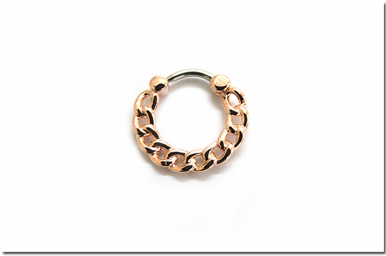 鼻环 链条圆环锌合金真鼻环定制 欧美时尚女性穿刺饰品外贸款批发