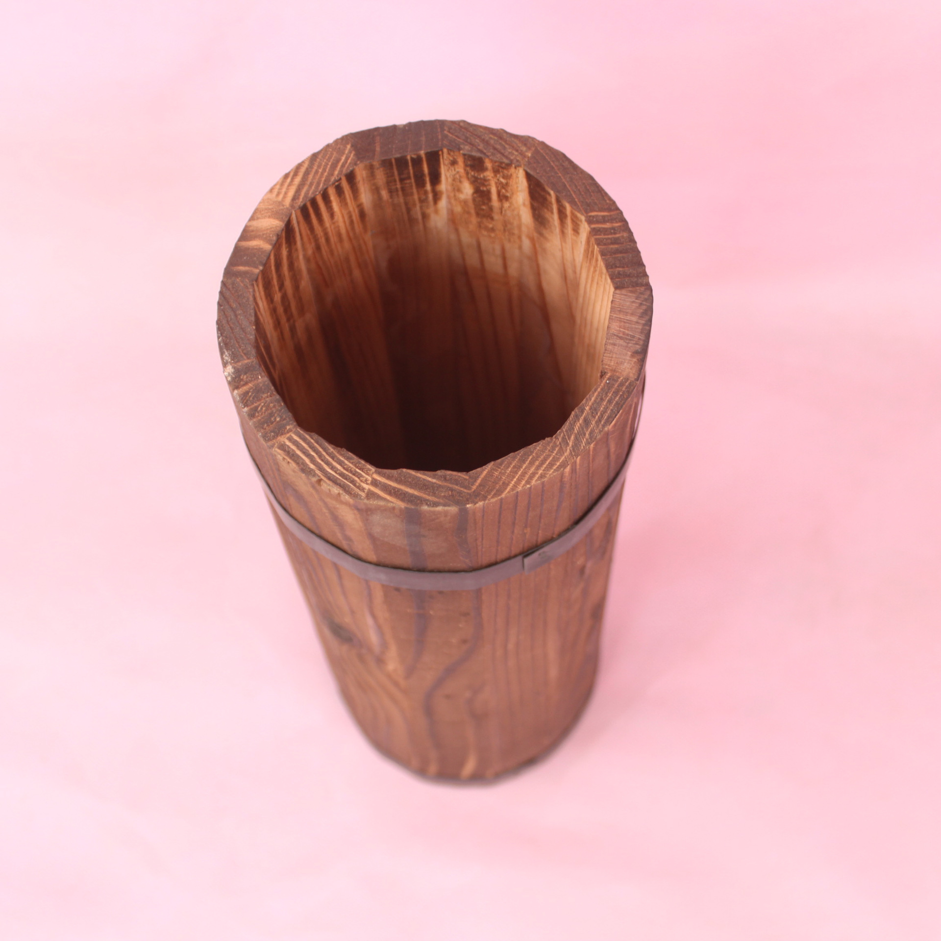 碳化木桶防腐花盆 h130-390,h130-530