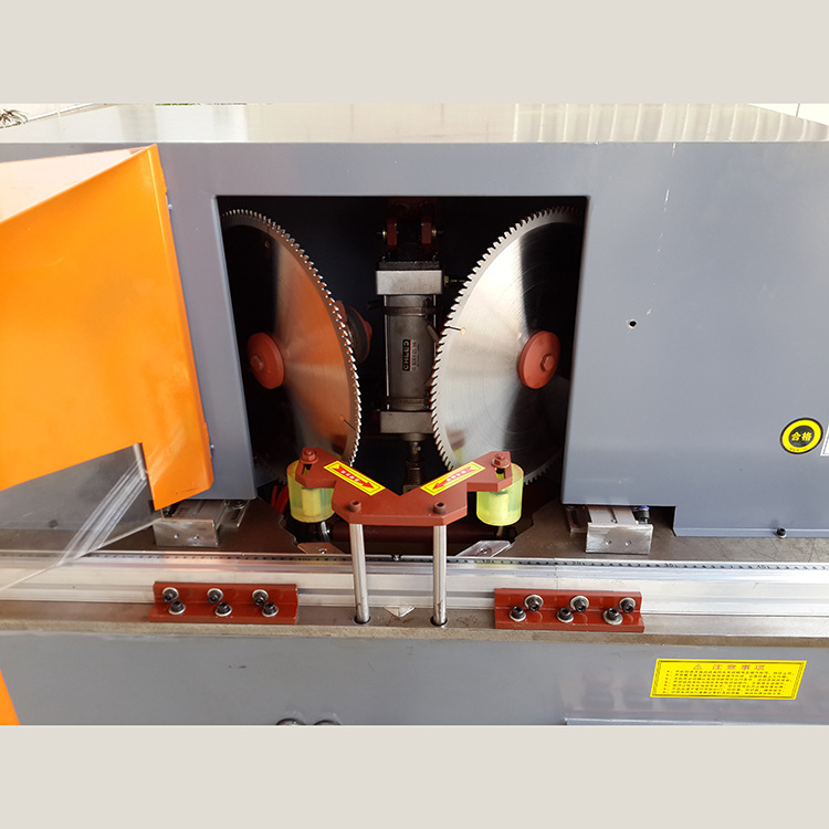 晶钢门45度切角机 双头锯铝机 铝材双头切割机