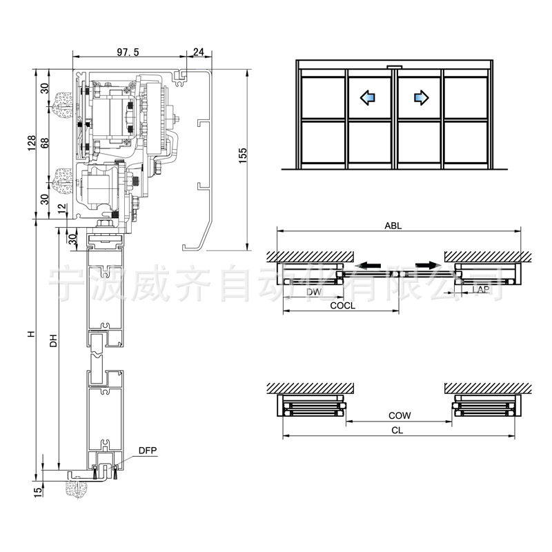 专业重型欧款感应自动门 有框玻璃自动门 自动门 automatic door