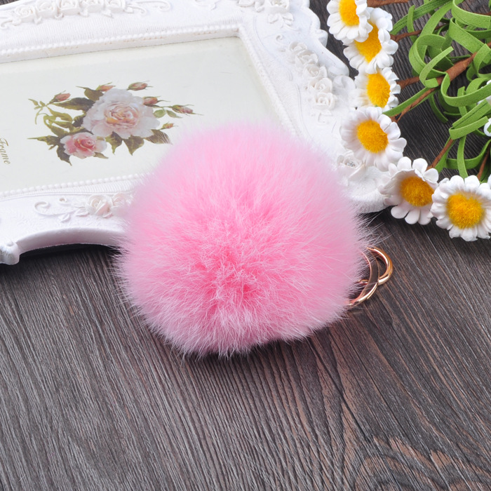 车钥匙挂件包包挂饰女士韩国毛绒狐狸毛毛球钥匙扣 汽车钥匙链