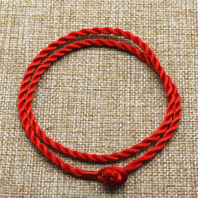 diy手搓红绳麻花辫项链绳手工编织手绳项链绳红绳批发