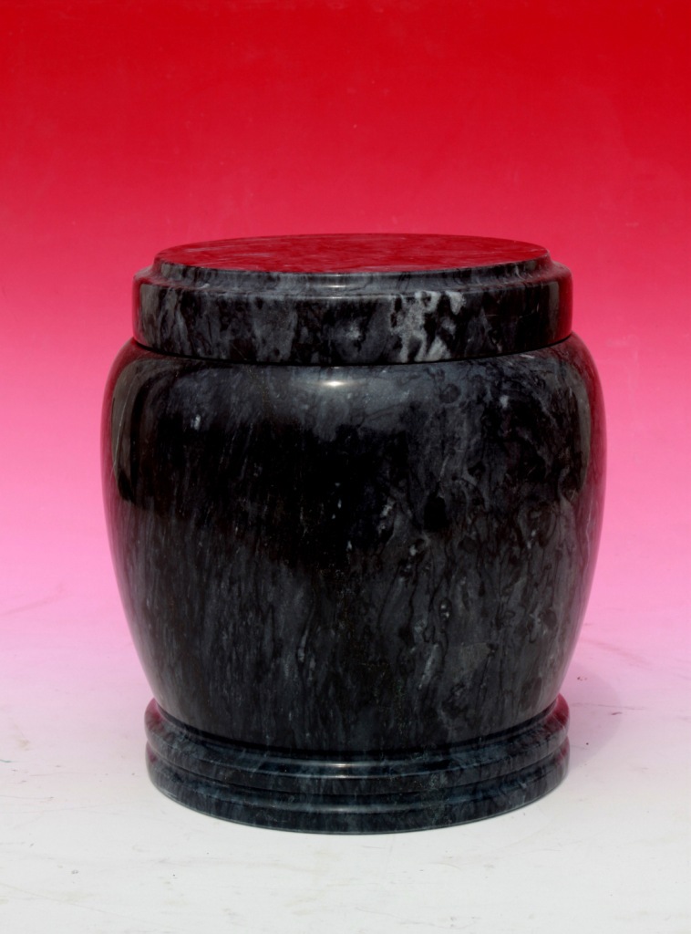 厂家批发销售天然玉石黑冰花骨灰桶骨灰罐骨灰坛