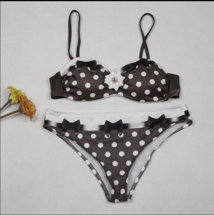 速卖通爆款sy1607亚马逊性感多色波点-比基尼,分体泳衣