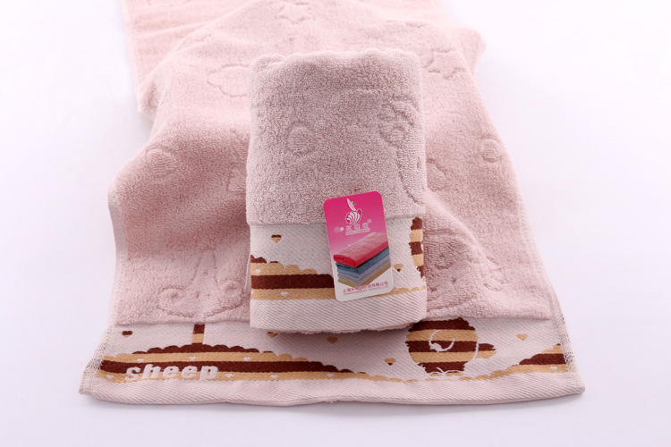 现货长期供应纯棉毛巾高阳毛巾纯棉小绵羊图案毛巾礼品超市专卖