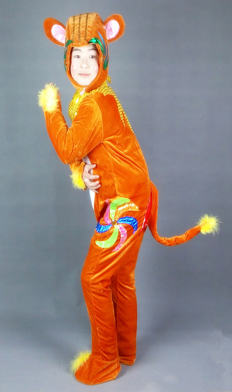 新年儿童演出服小猴子动物服装幼儿猴子卡通造型元旦舞台表演服饰