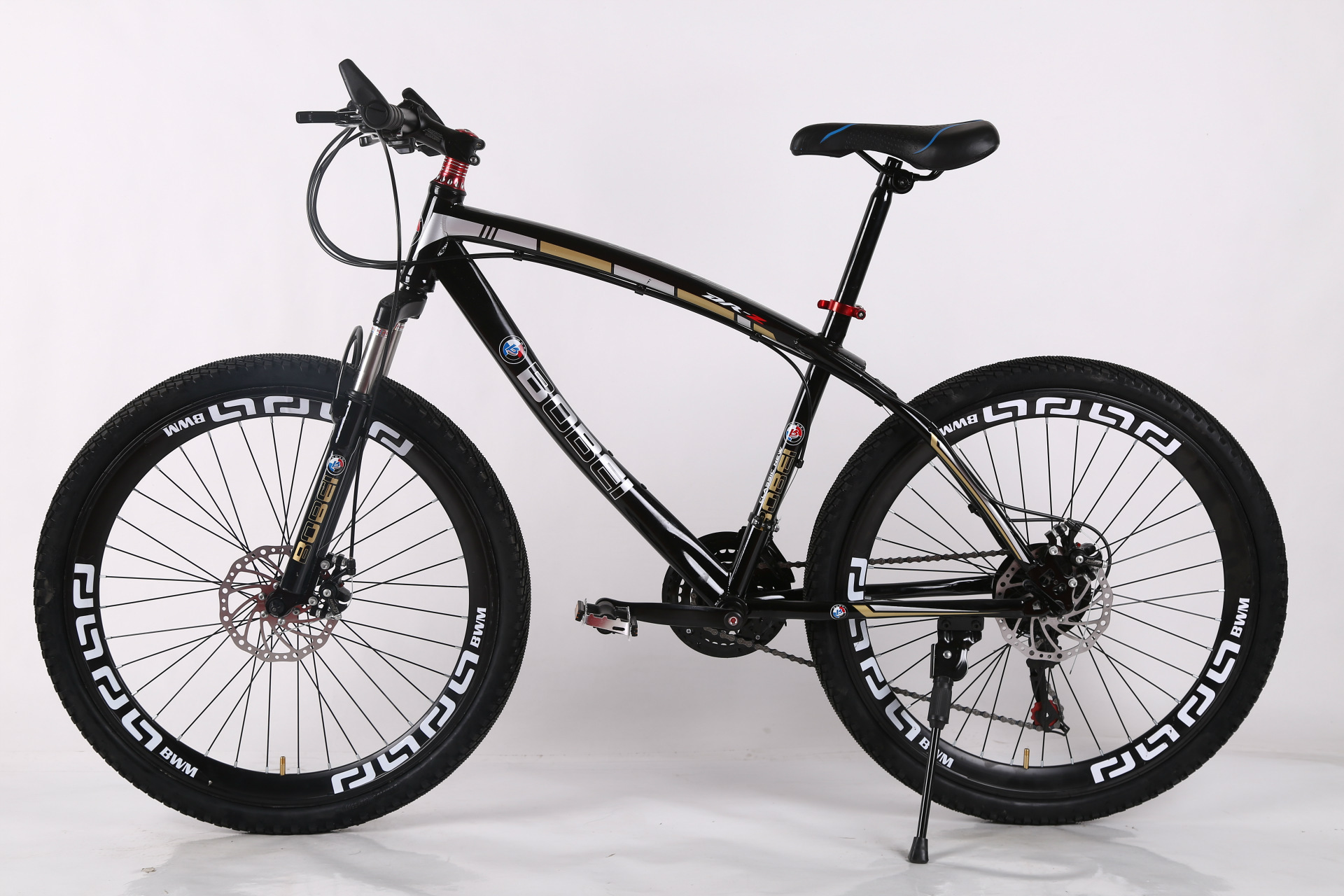 26寸山地车双碟刹山地车弯梁男女自行车50mm辐条轮山地车