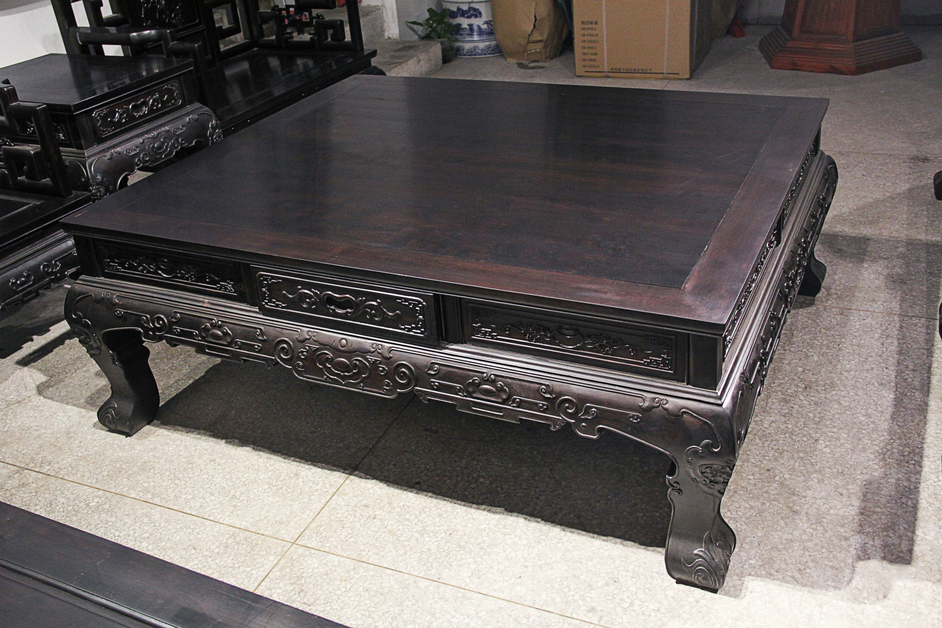 黑酸枝卷书沙发 古典全实木沙发组合 客厅家具沙发