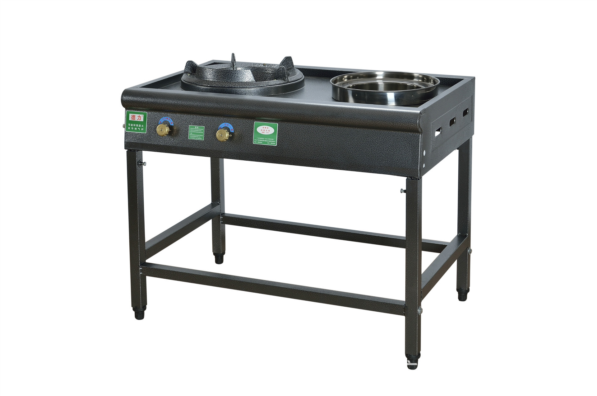 德力牌 不粘带架旋风炉 单炒带尾节能炒炉 猛火炒炉 商用煤气灶