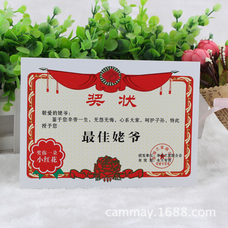 学生礼物创意奖状 新颖娱乐奖品 爸爸妈妈老公老婆男友女友礼.