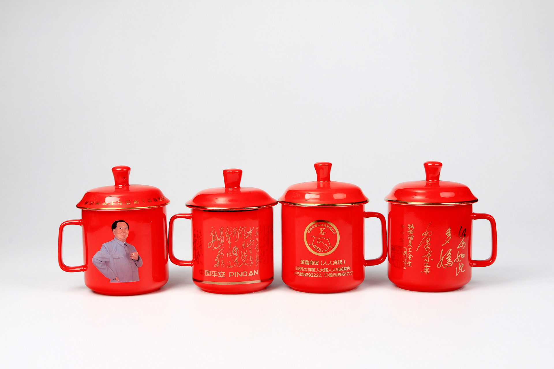 新品厂家直销高档中国红瓷盖杯 陶瓷将军茶-杯子