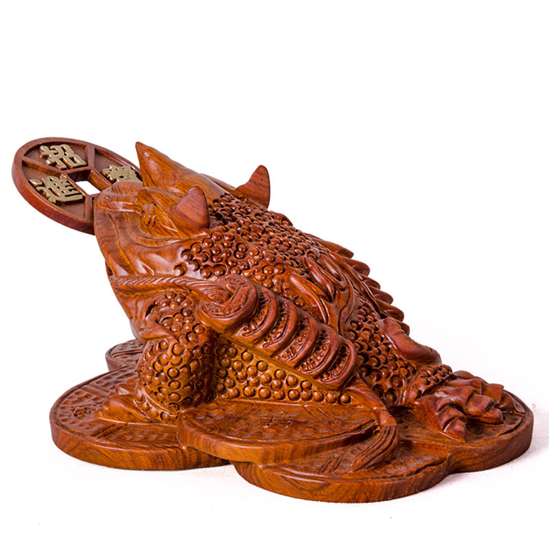 厂家批发花梨黑檀木雕纳财金蟾 招财进宝开业礼品红木工艺品摆件