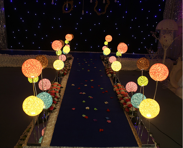 新款婚庆道具 糖果色圆球t台路引 婚礼布置舞台装饰摆件批发