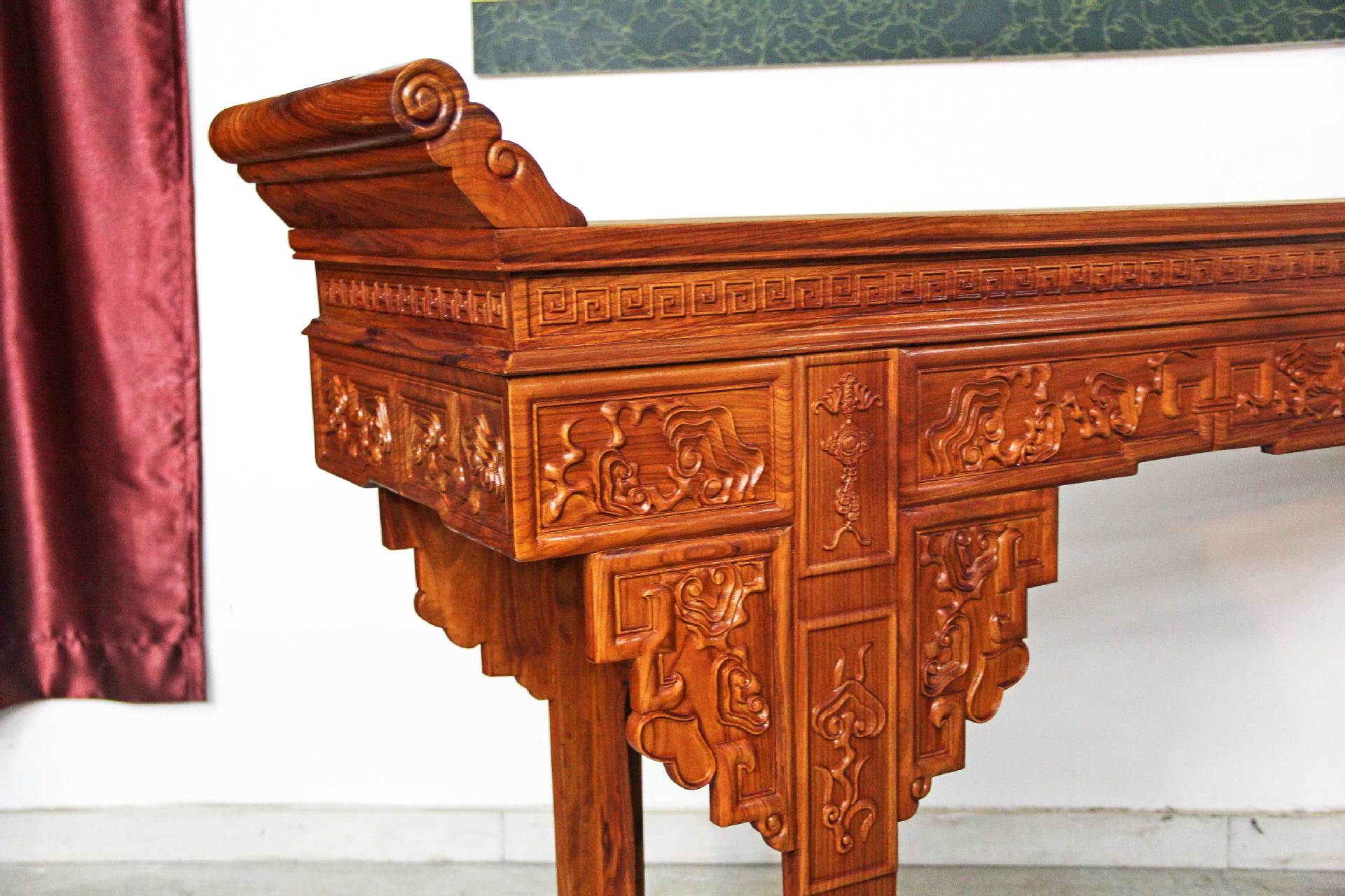 非洲黄花梨中堂六件套 案台 贡台 中堂六件套实木家具