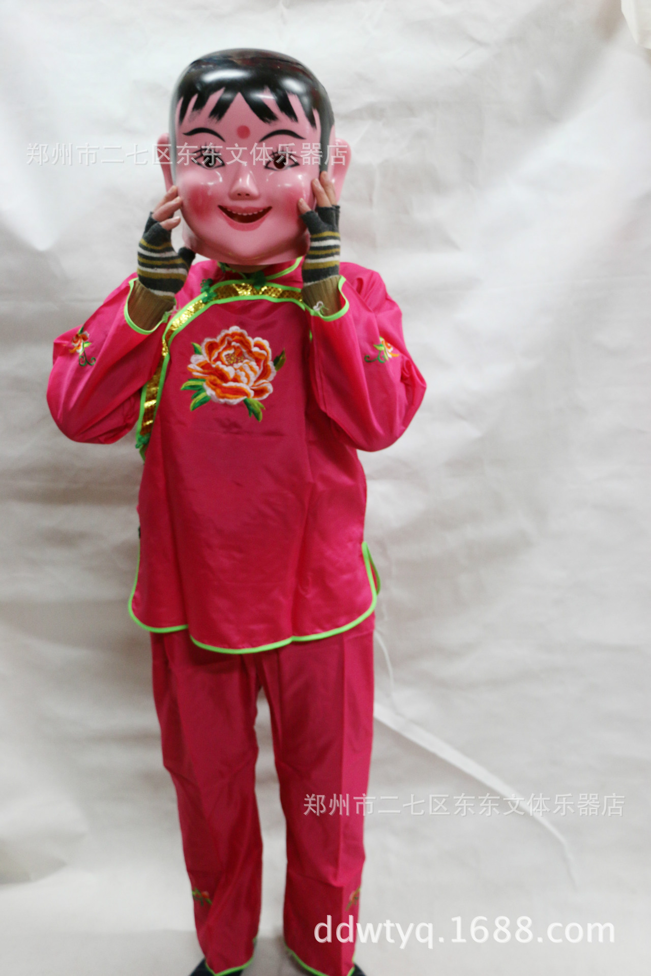 塑料大头娃娃头套面具男孩女孩头套秧歌舞龙舞狮道具民间喜庆用品