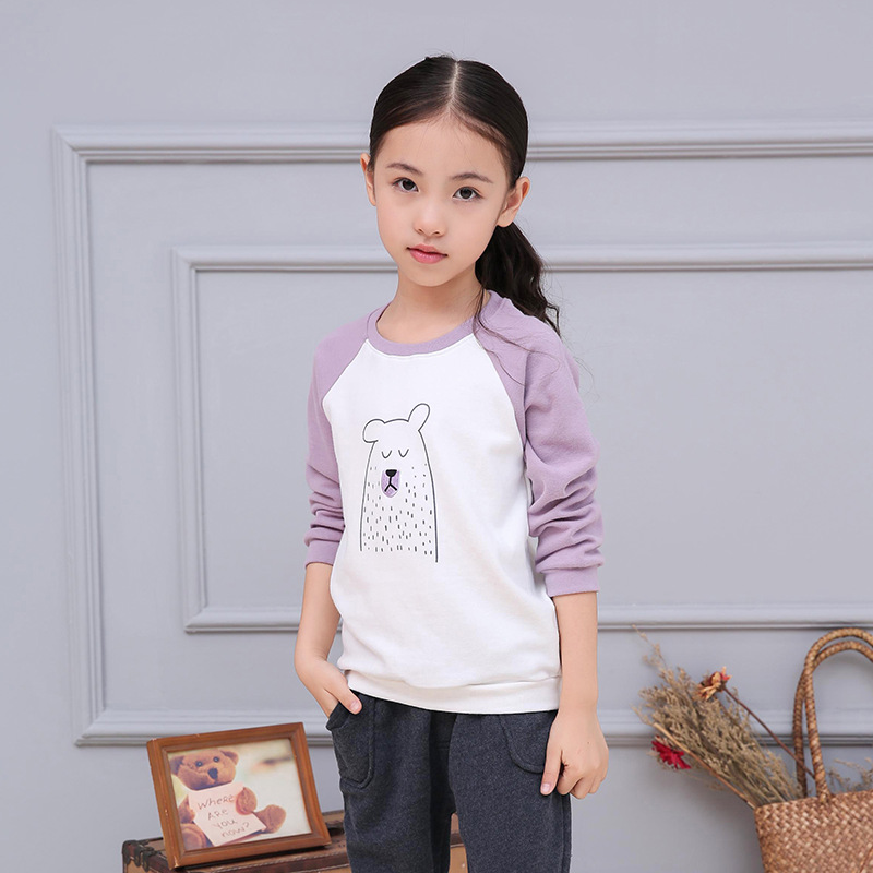 candydoll 女童卫衣2016秋季新款童装 韩版卡通拼色儿童卫衣