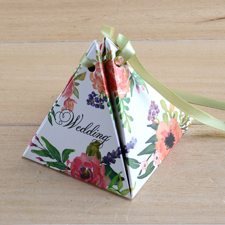 三角形糖果包装盒白卡纸巧克力盒创意手提礼盒印刷定做