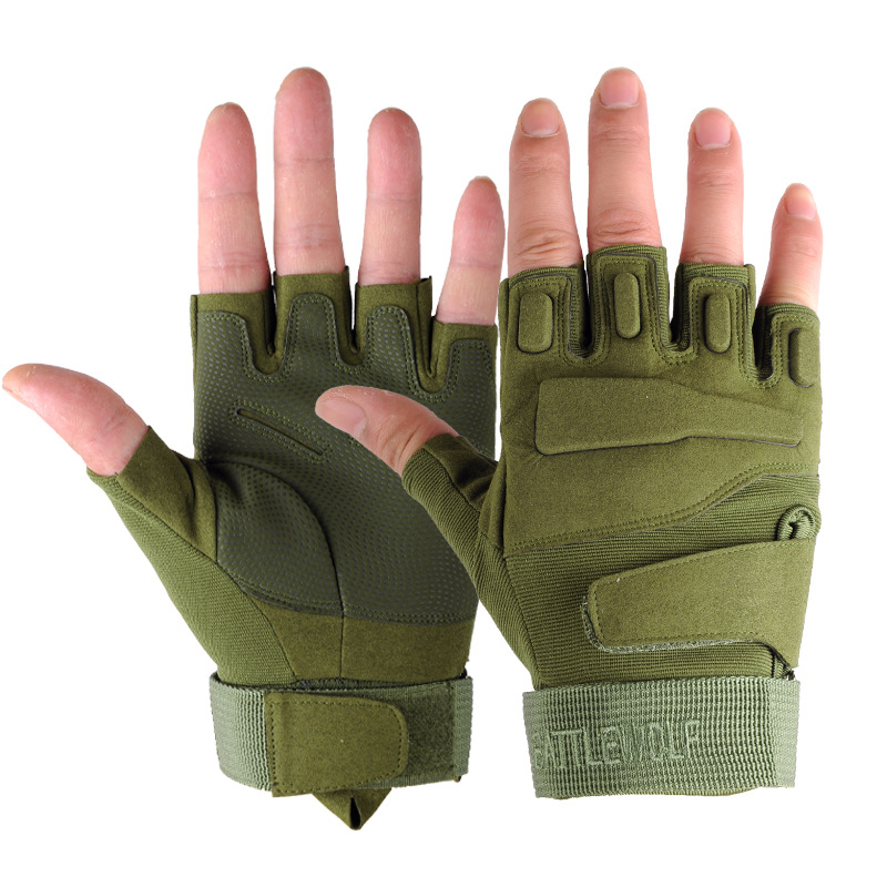 Supply Wholesale Men's Black Eagle Outdoor Half Finger Gloves Tactical Gloves Mountaineering Military Fans Fitness Gloves Men