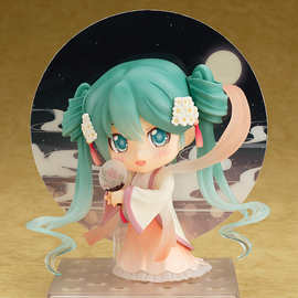 特价gsc 初音未来 q版中秋初音 中秋明月 粘土人 盒装手办