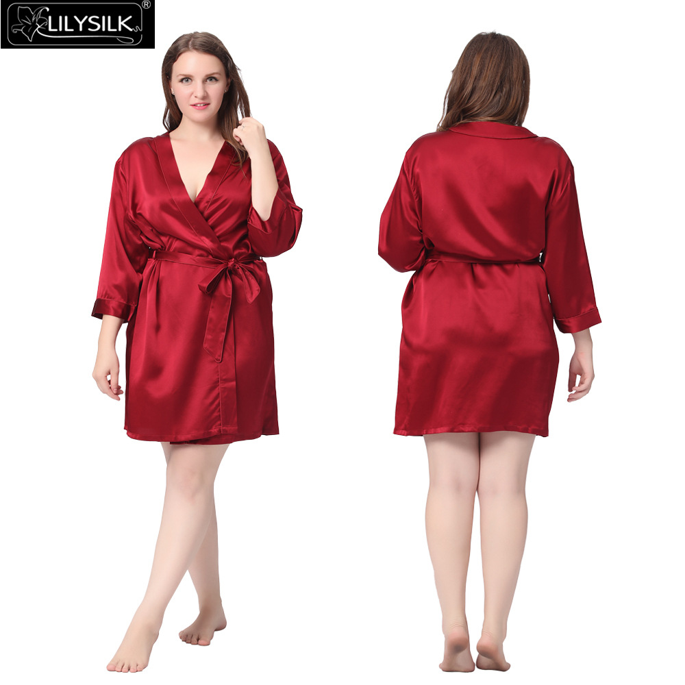 100% Silk Plus Size Robe