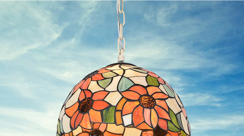 地中海彩绘玻璃餐厅吊灯蒂凡尼咖啡厅酒吧个性吊灯别墅楼道k3006