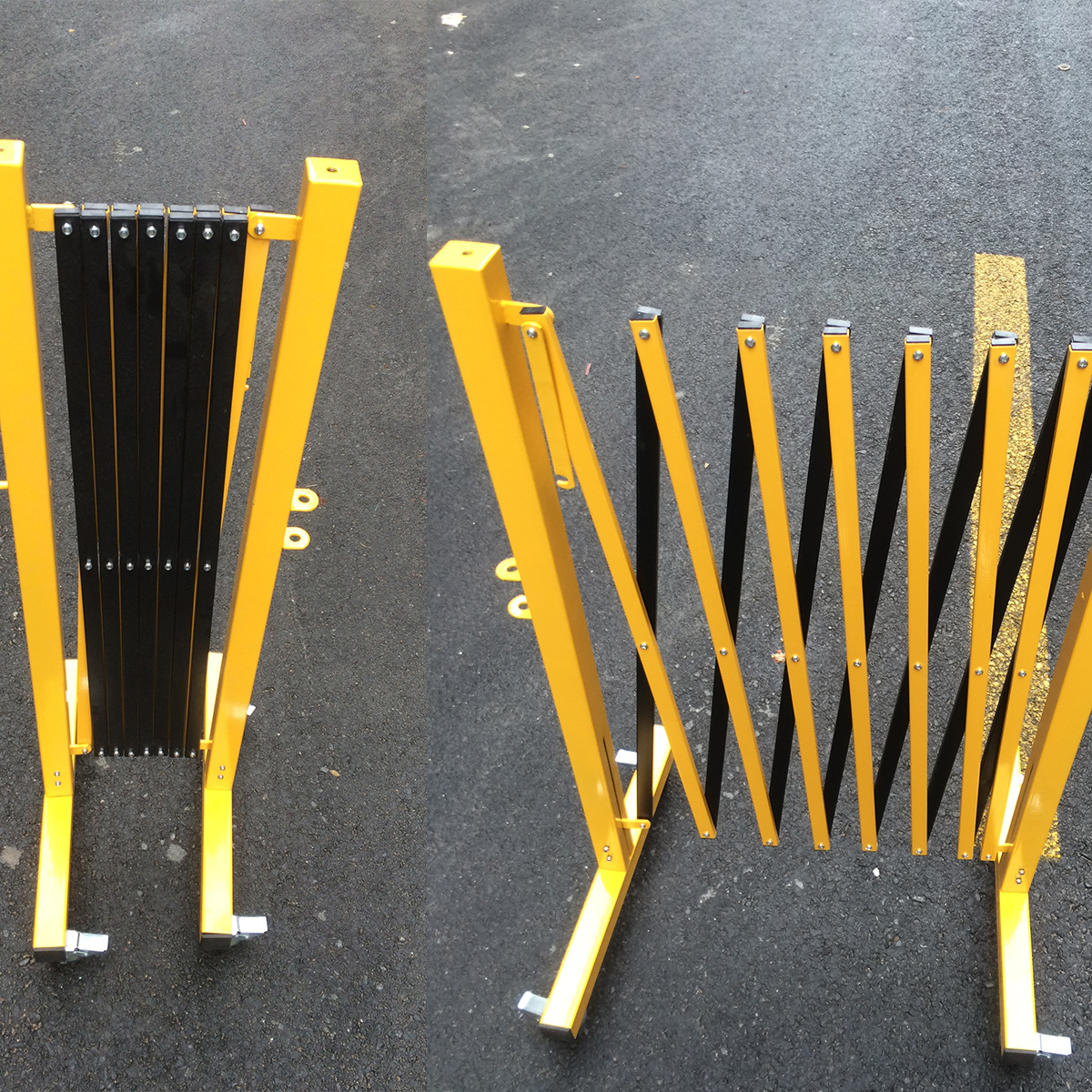 迈邦新款小区机场移动护栏便携式铁质伸缩围栏