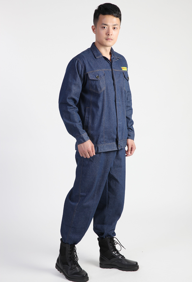 厂家直销 安全生产纯棉牛仔服套装 春季新品劳保工作服批发