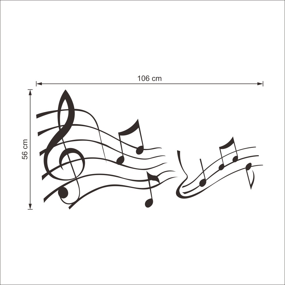 8317欧美风乐符大型音乐教室卧室背景墙贴纸定制厂家批发zooyoo