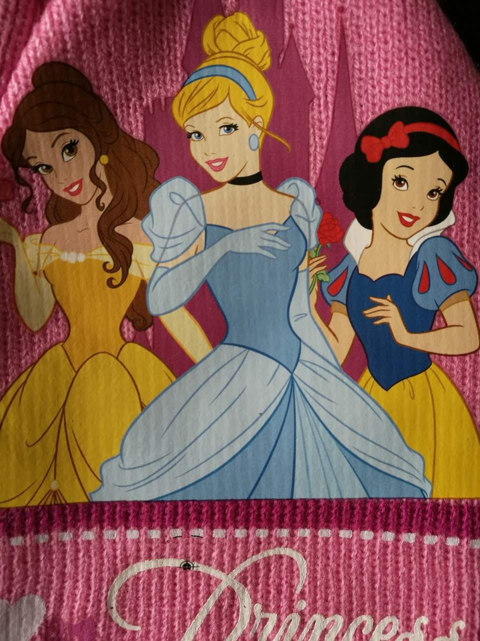 外贸原单迪**三公主儿童双层针织帽