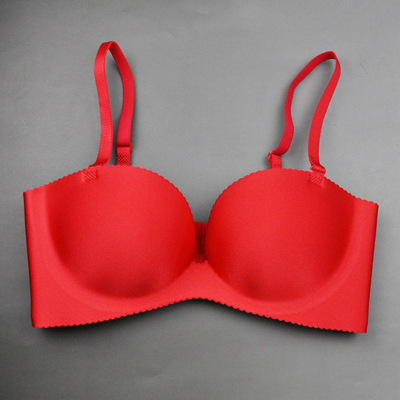 新年结婚喜庆本命年本文胸女大红色无痕文胸无钢圈女红色胸罩