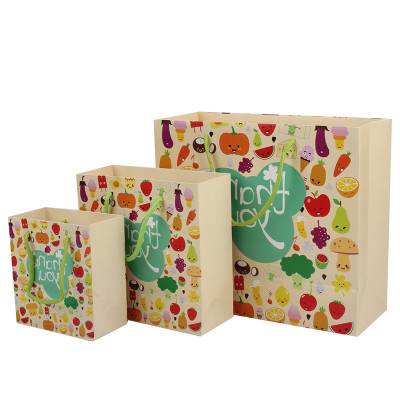 礼品袋 水果图案手提袋 纸袋 精美礼物包装袋子 喜糖袋子批发