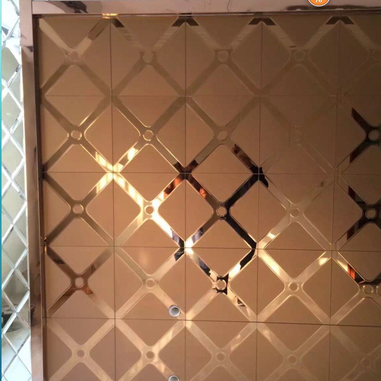 厂家供应艺术玻璃拼镜家装电视卧室背景墙菱形镜片可精