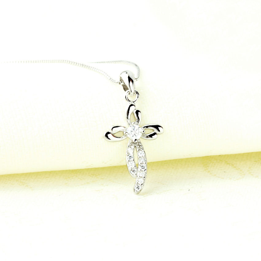 批发采购项链-欧美经典耶稣福音闪钻花形十字