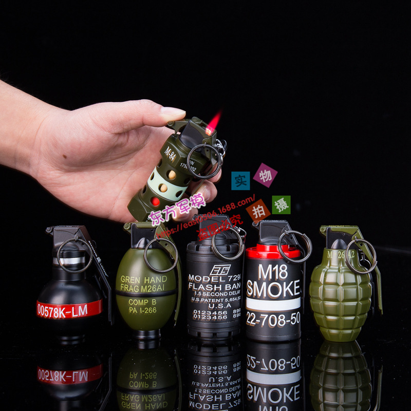 大号仿真军事手雷道具模型防风打火机 829美军an-m18手雷