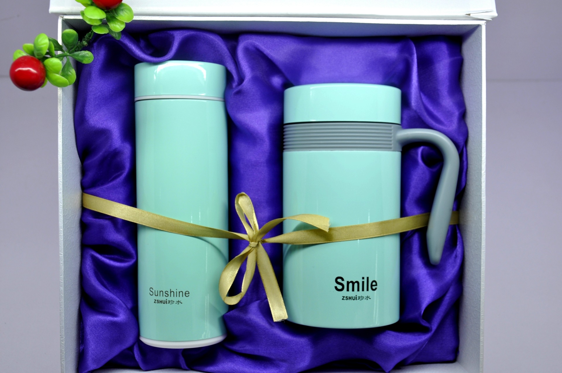 珍水不锈钢保温杯女士可爱 男士商务过滤网直筒/办公对杯礼盒套装