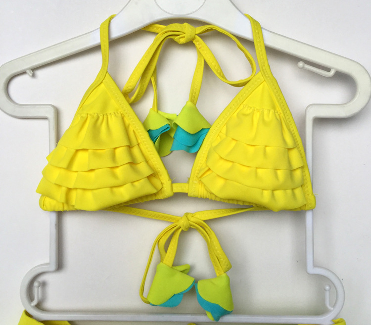 2016外贸女泳衣可爱热卖新品宝宝蕾丝女童分体比基尼泳装儿童泳衣