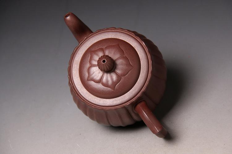 宜兴紫砂壶名家正品卢伟萍全手工茶壶碗菱壶筋纹器原矿紫泥