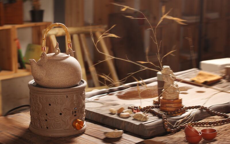 粗陶茶壶台湾老岩泥烧水壶紫砂陶壶煮茶煮水提梁壶