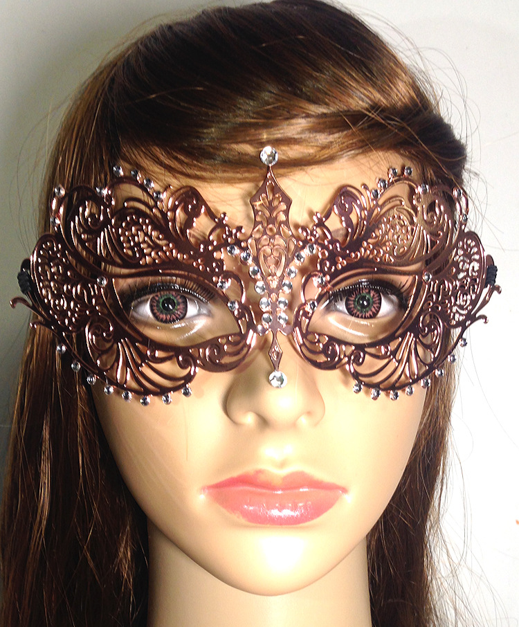 【神秘天使】威尼斯金属面具欧美同款金银色高端镶钻舞会面具