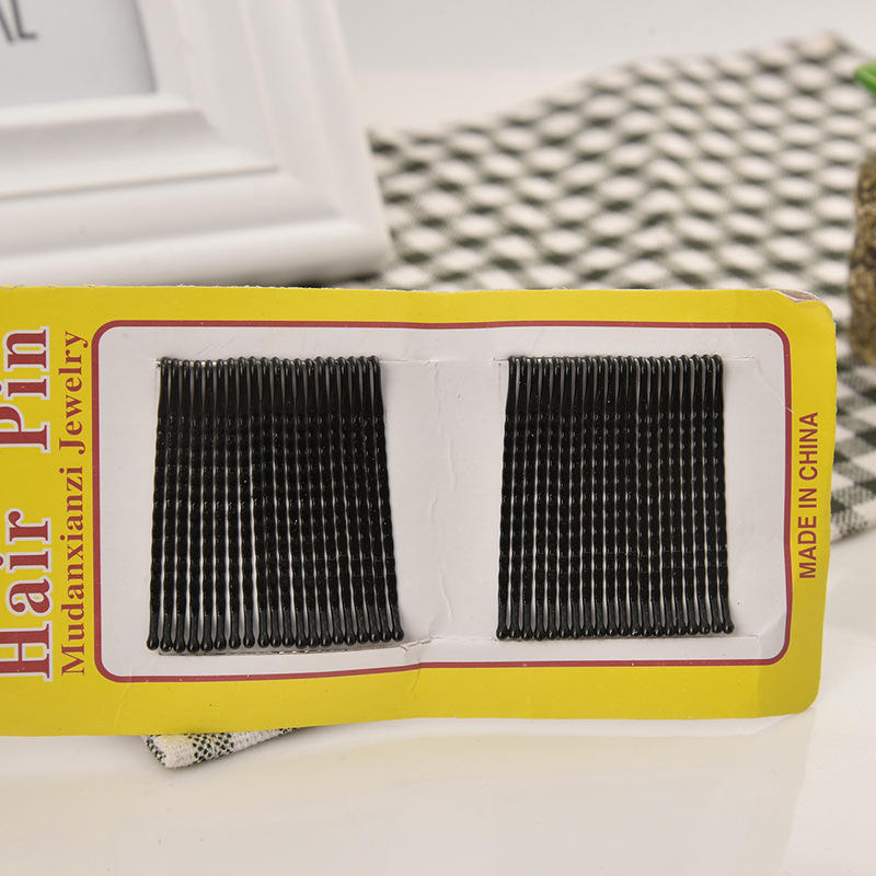 影楼晚妆造型发饰新娘盘发盘头饰专用小黑夹子卡装黑发夹小钢夹