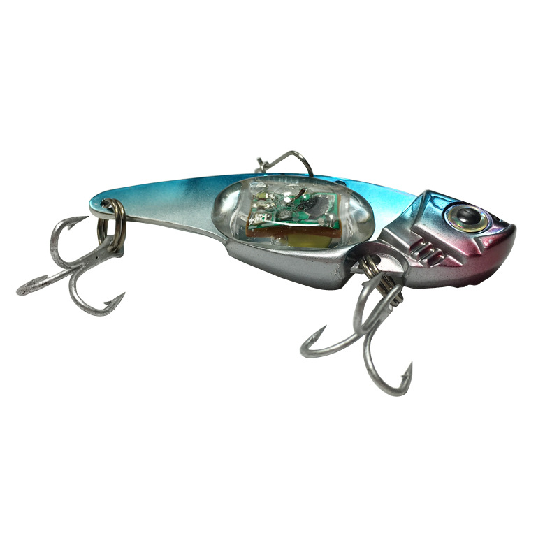 led鱼形诱鱼器水下发光灯鱼饵 led电子假饵金属fishing led lure