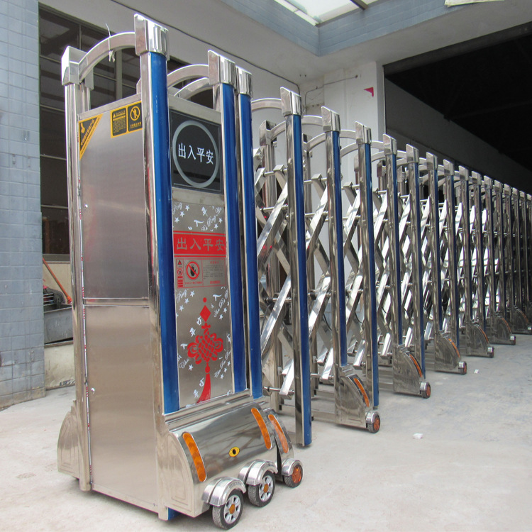厂家直销学校工厂电动门不锈钢电动伸缩门自动收缩门推拉门白钢门