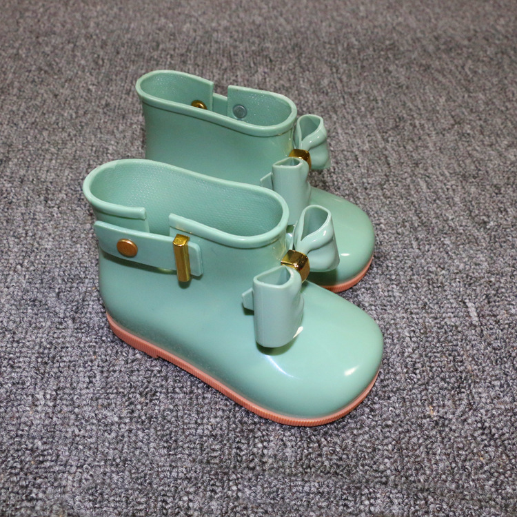 夏季秋冬儿童加绒雨靴2017 时尚内胆防滑防水女童蝴蝶结雨鞋小童