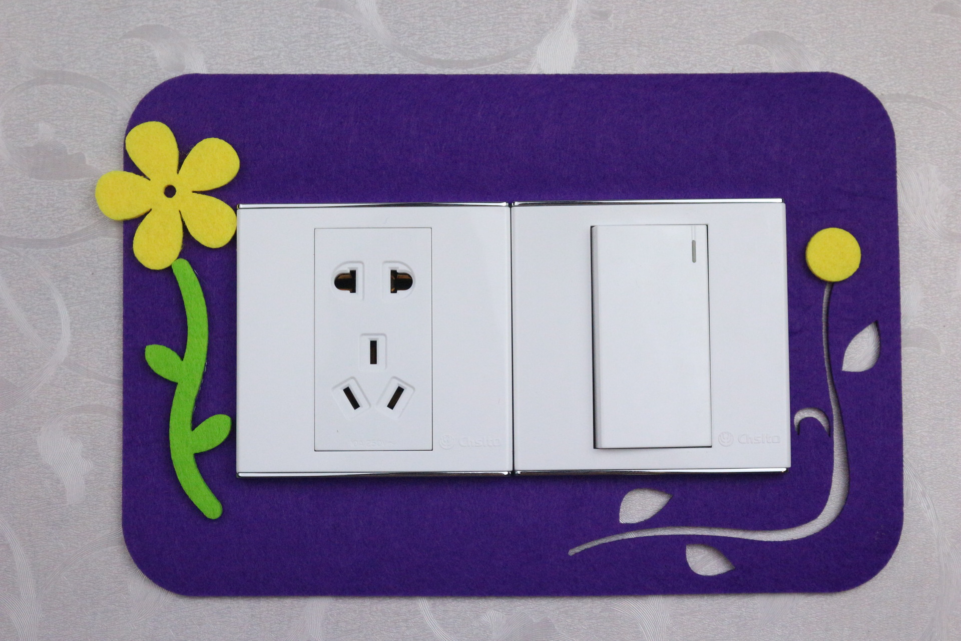 毛毡镂空开关贴不伤墙免粘单双开插座贴保护套墙贴家庭创意开关套