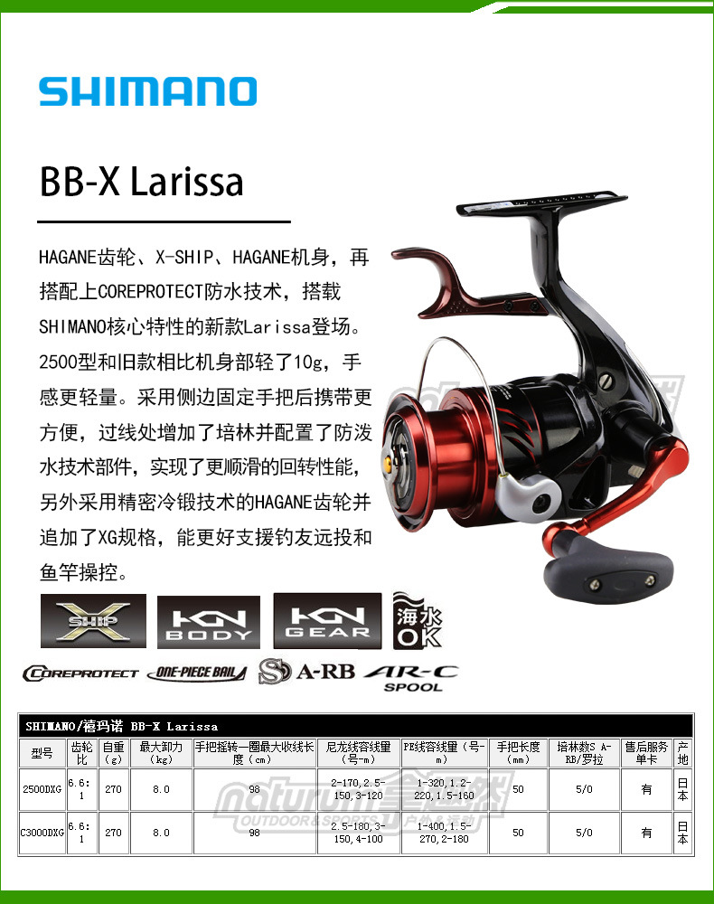 16 shimano/禧玛诺bb-x larissa 2500/3000手刹轮渔