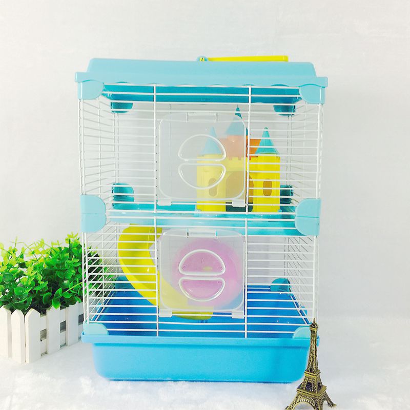 仓鼠笼子仓鼠别墅仓鼠用品双层仓鼠笼小号二层转角塑料顶盖古城堡